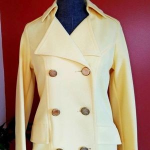 Vintage Amanda Gorman Prada-Style 1970s Butter Yellow Coat